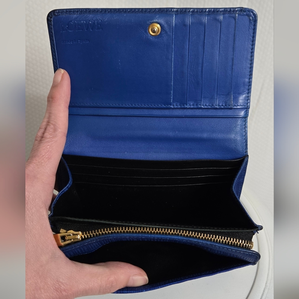 EUC Loewe Textured Navy Leather Wallet - Picture 5 of 13